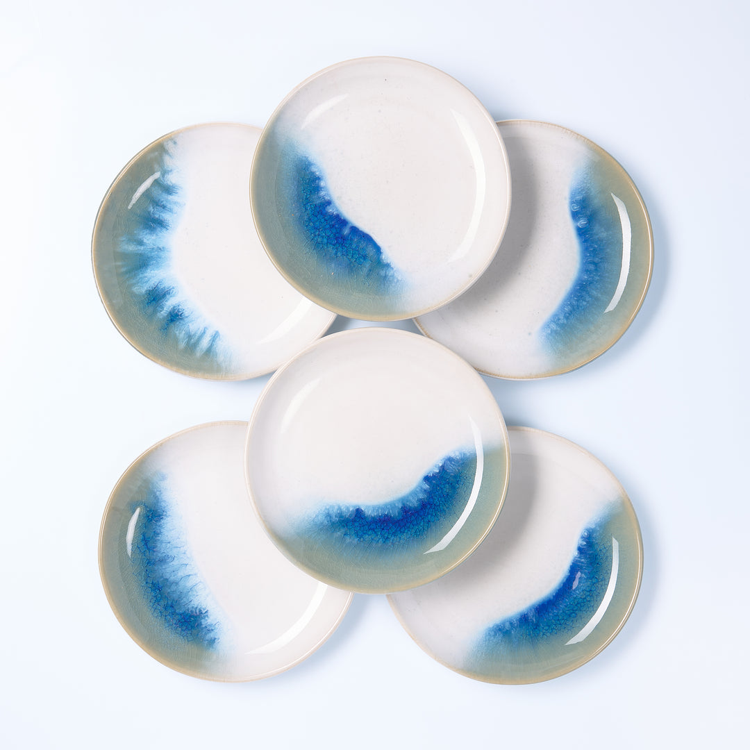 EBB &amp; FLOW | Miniteller flach | blau - SeaRâmica