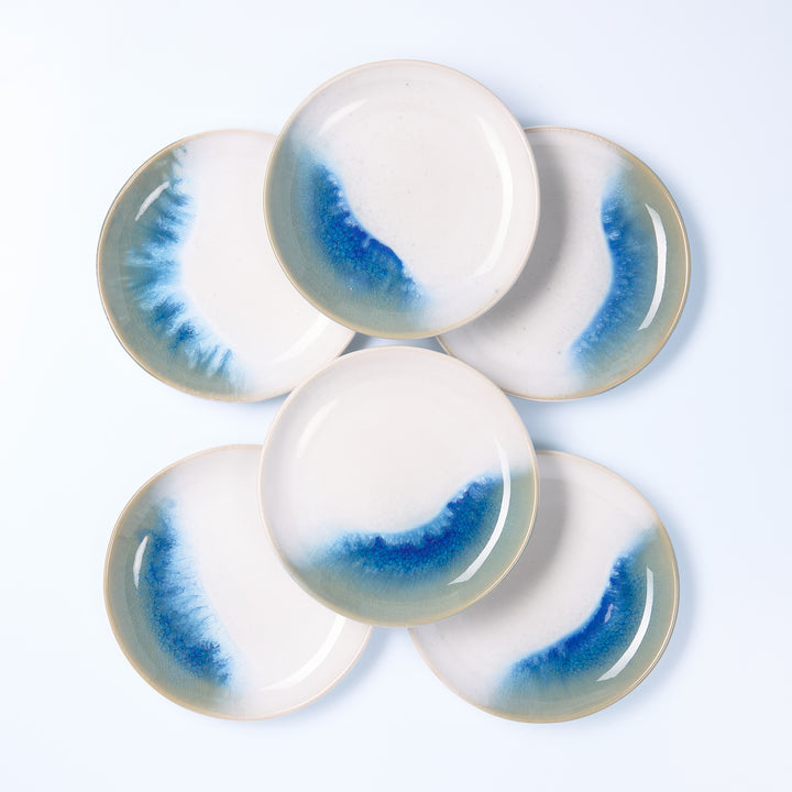 EBB &amp; FLOW | Miniteller flach | blau - SeaRâmica