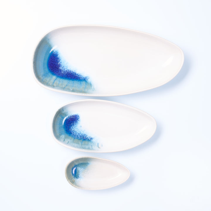 EBB &amp; FLOW | Servierschale Tropfen mittel | blau - SeaRâmica