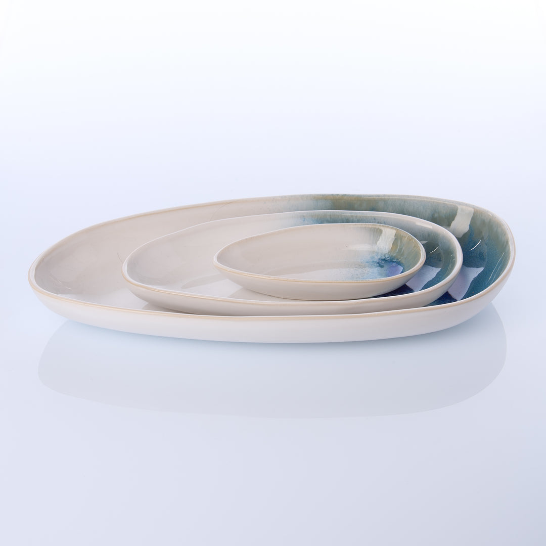 EBB &amp; FLOW | Servierschale Tropfen groß | blau - SeaRâmica