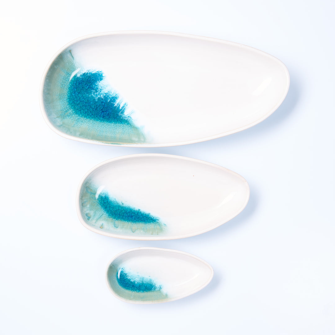 EBB &amp; FLOW | Servierschale Tropfen mittel | türkis - SeaRâmica