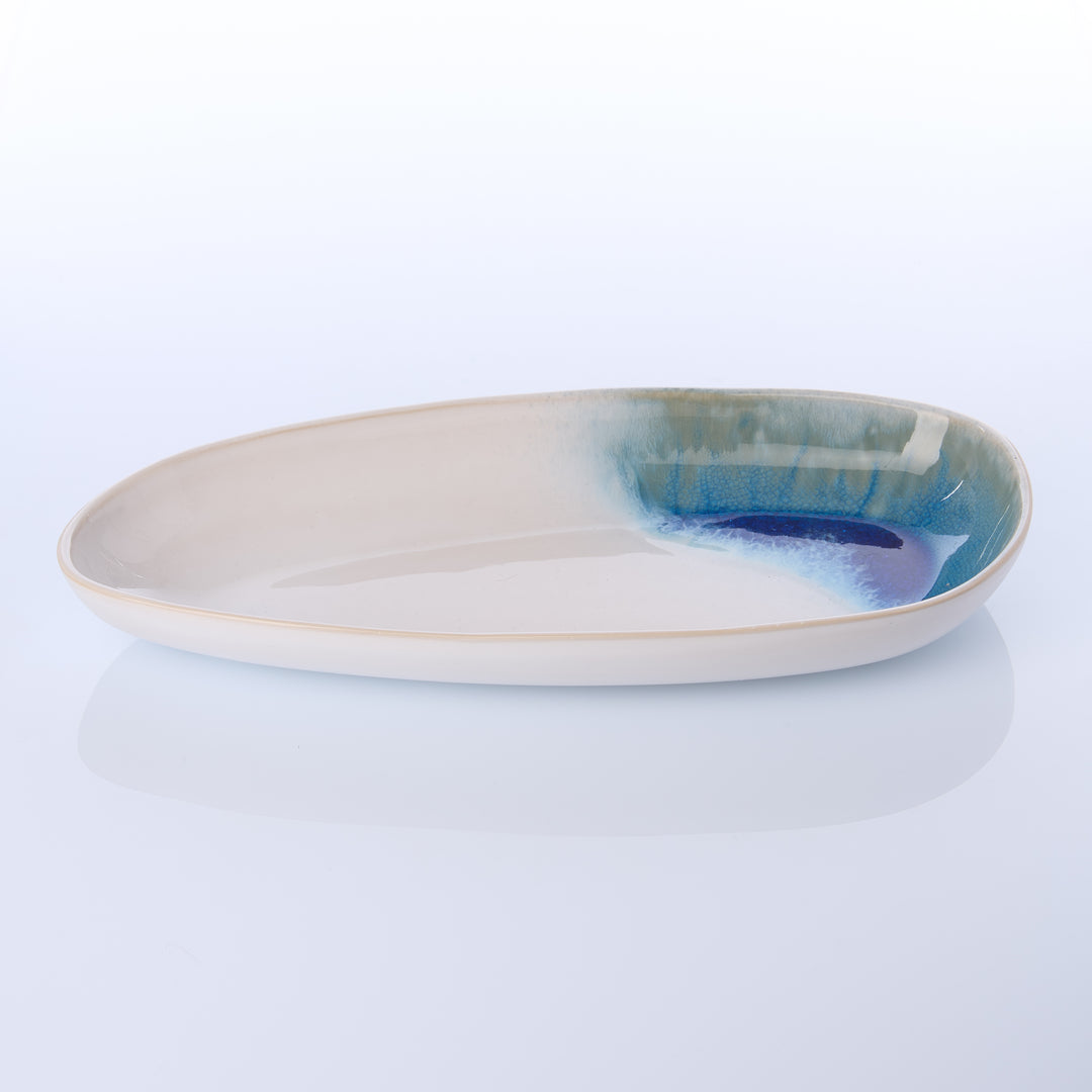 EBB & FLOW | Servierschale Tropfen groß | blau - SeaRâmica