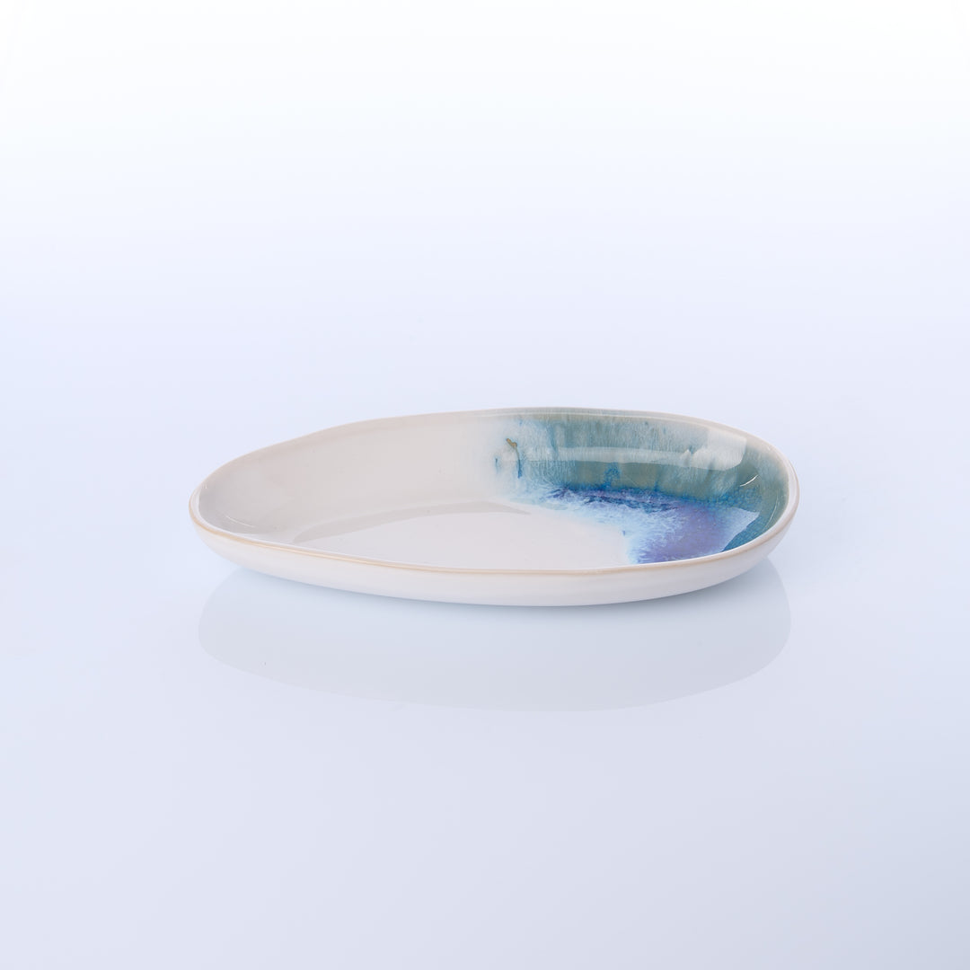 EBB & FLOW | Servierschale Tropfen mittel | blau - SeaRâmica