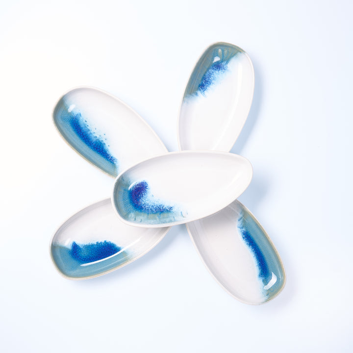EBB &amp; FLOW | Servierschale Tropfen mittel | blau - SeaRâmica