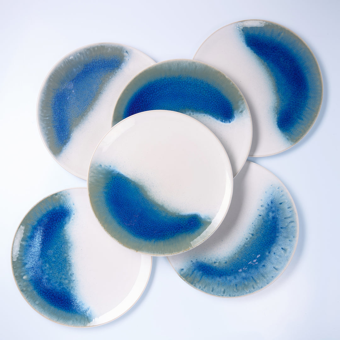 EBB &amp; FLOW | Teller groß | blau - SeaRâmica