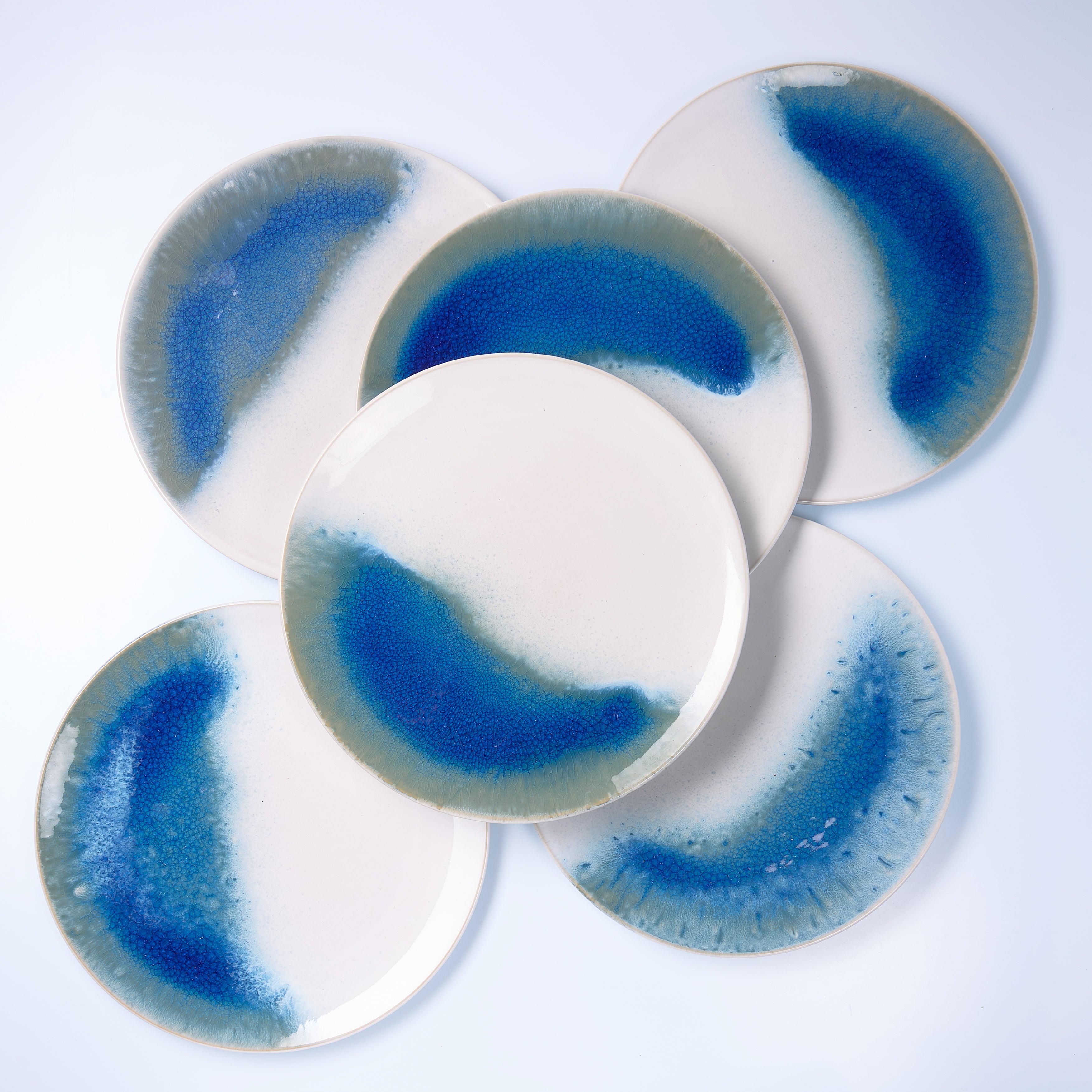 EBB & FLOW | Teller groß | blau - SeaRâmica
