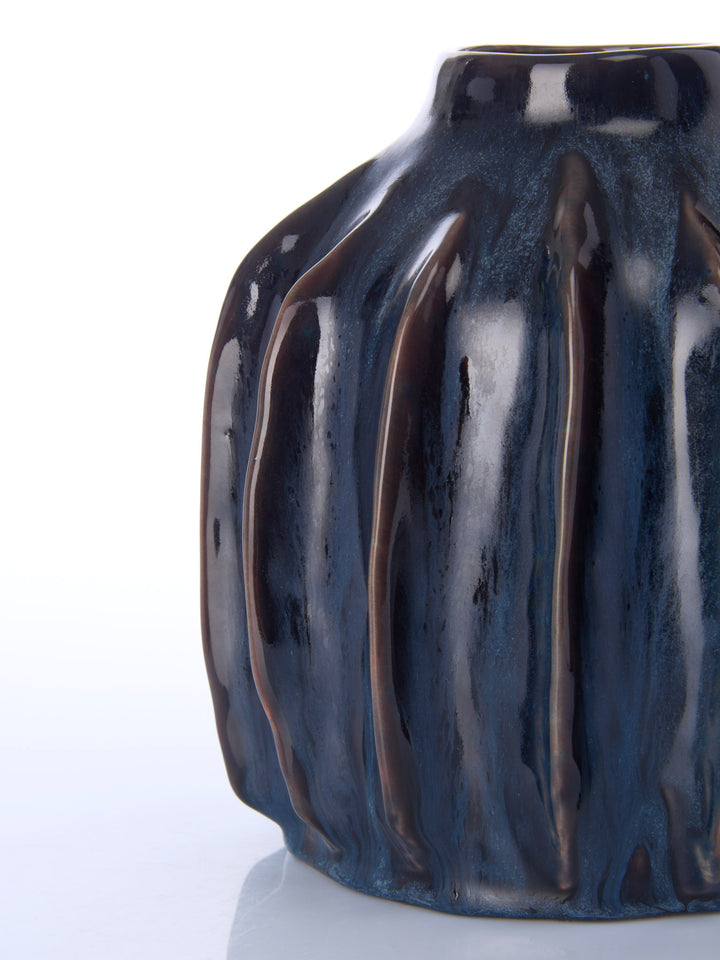Vase dunkelblau | SEA POPPY - SeaRâmica